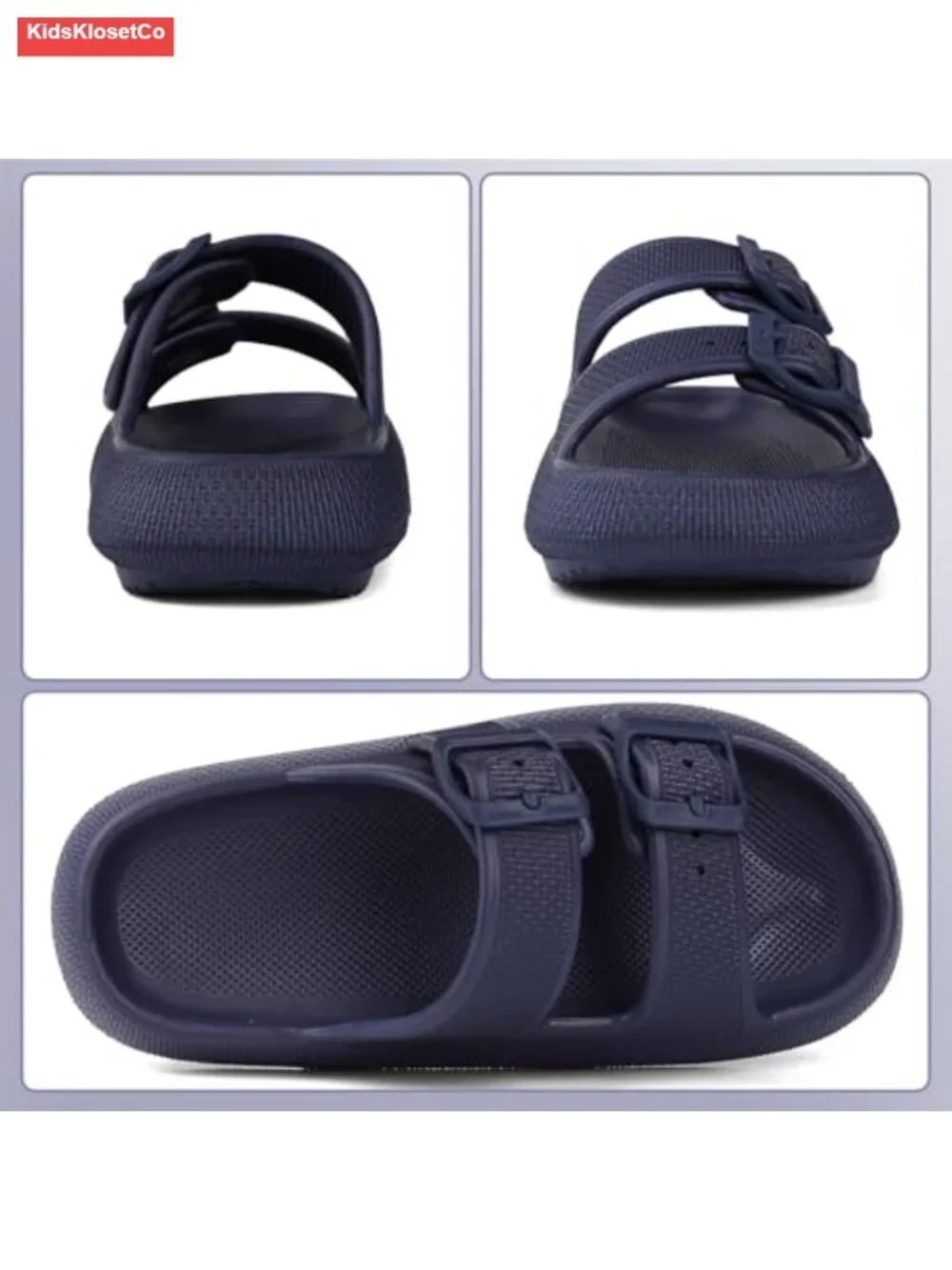 Kids Cloud Buckle Slides Slip On Sandals Adjustable EVA Slippers Beach Pool